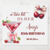 Chic A Tini Bit Older Cherry Martini 85. Geburtsta Schaumweinetikett (Einzelnes Label)