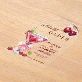 Chic A Tini Bit Older Cherry Martini 95th Birthday Acryleinladungen (Ablage )