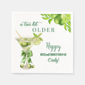 Chic A Tini Bit Older Lime Martini 102nd Birthday Serviette (Vorderseite)