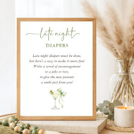 Chic A TIni One Baby Shower Late Night Diapers Poster