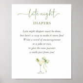 Chic A TIni One Baby Shower Late Night Diapers Poster (Vorne)