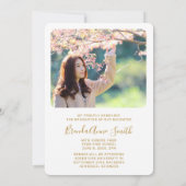 Chic Abschluss 2 Foto Gold Cap Script auf Weiß Ankündigung (Rückseite)