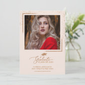 Chic Abschluss Ankündigung Rose Gold Glitzer (Stehend Vorderseite)
