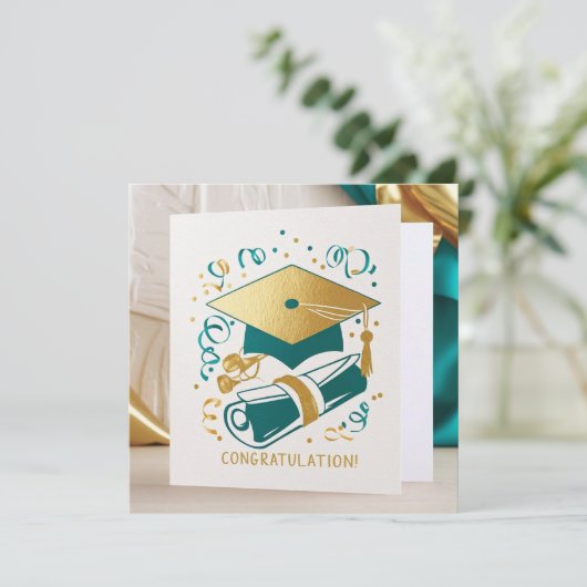 Chic Abschluss Card Karte (Stehend Vorderseite)