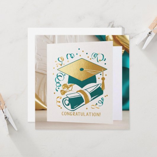 Chic Abschluss Card Karte (Vorderseite/Rückseite Beispiel)