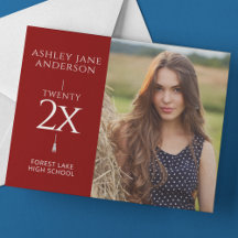 Chic Abschluss Crimson Red Foto Ankündigung