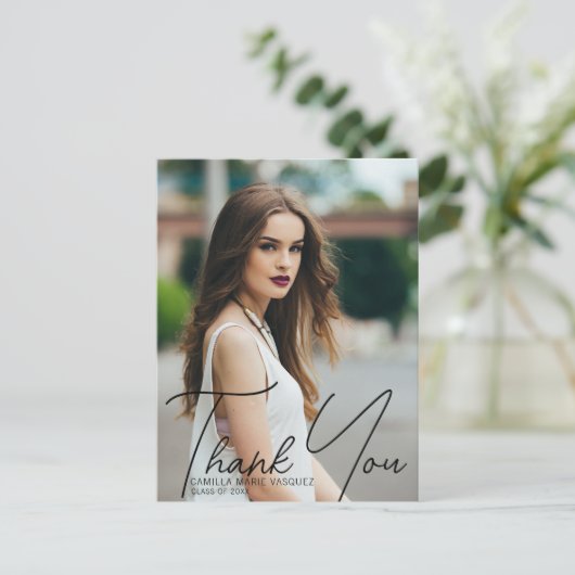 Chic Abschluss Foto Vielen Dank, dass Sie Script O Postkarte (Stehend Vorderseite)