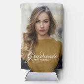 Chic Abschluss Foto White Script Overlay Party Selters Dosenkühler (Rückseite)