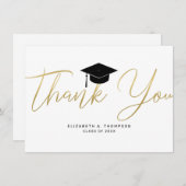 Chic Abschluss Gold Cap Vielen Dank, dass Sie Scri Dankeskarte (Vorne/Hinten)