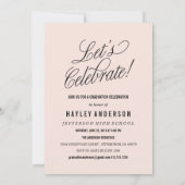 CHIC ABSCHLUSS INVITATION Baby pink Einladung (Rückseite)