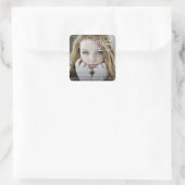 Chic Abschluss | Klassisches Script Grad Foto Quadratischer Aufkleber (Tasche)