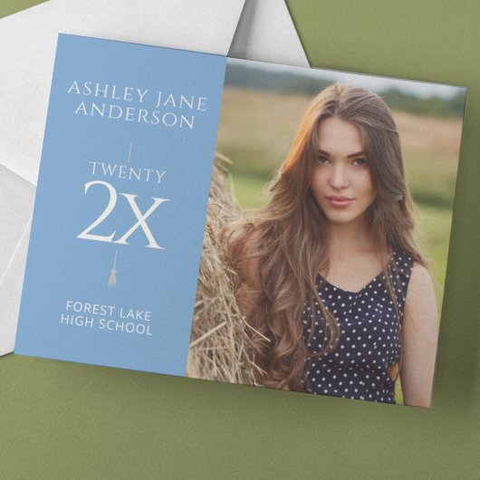 Chic Abschluss Pale Blue Foto Ankündigung