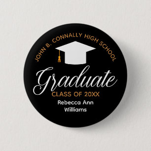 Chic Abschluss Personalisiert 2023 Graduate Black Button