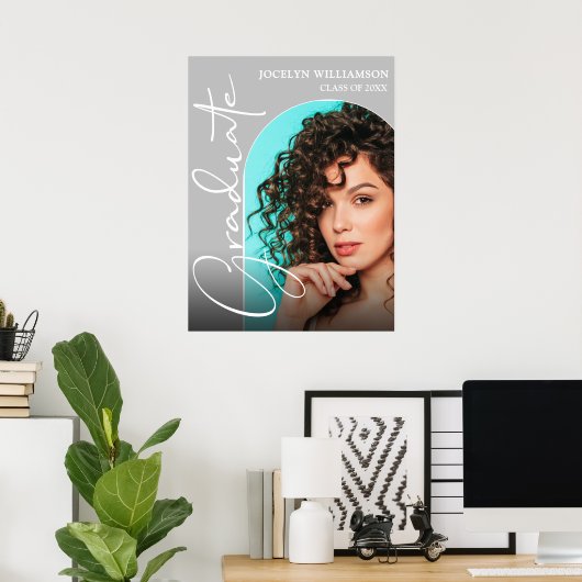 Chic Abschluss Script Arch Foto Poster (Heimbüro)