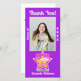 Chic Abschluss Super Grad Pink Editable Dankeskarte