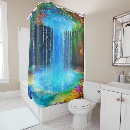 Chic Abstact Blue Waterfall Duschvorhang (Beispiel)