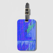 Chic Abstract Blau Gepäckanhänger (Vorderseite Vertikal)