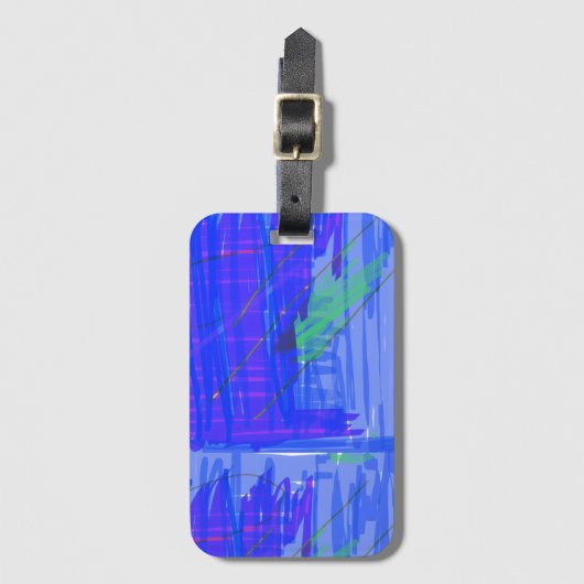 Chic Abstract Blue Gepäckanhänger (Vorderseite Vertikal)