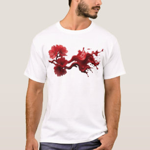 Chic ABSTRACT BLUME Tragbare Kunst T-Shirt
