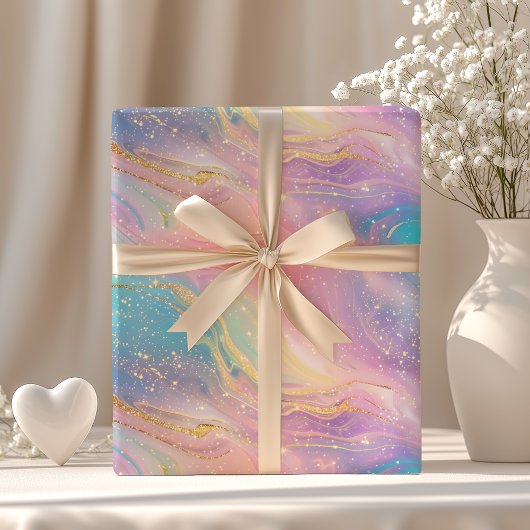 Chic Abstract Pastel Glitter Color Pattern Geschenkpapier