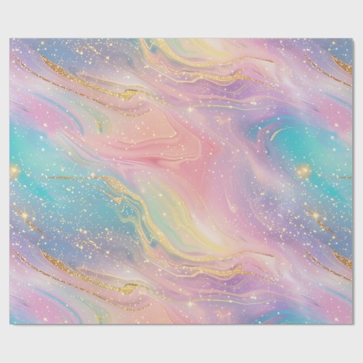 Chic Abstract Pastel Glitter Color Pattern Geschenkpapier (Flach)