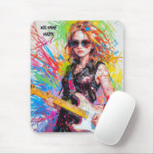 Chic Abstrakt anime Rockgitarrist Mousepad (Mit Mouse)