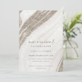 Chic Abstrakt Bale Gold Marble Agate Vow Erneuerun Einladung (Stehend Vorderseite)