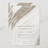 Chic Abstrakt Bale Gold Marble Agate Vow Erneuerun Einladung (Vorne/Hinten)