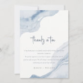 Chic Abstrakt Blue Sea Coastal Beach Hochzeit Dankeskarte (Vorderseite)