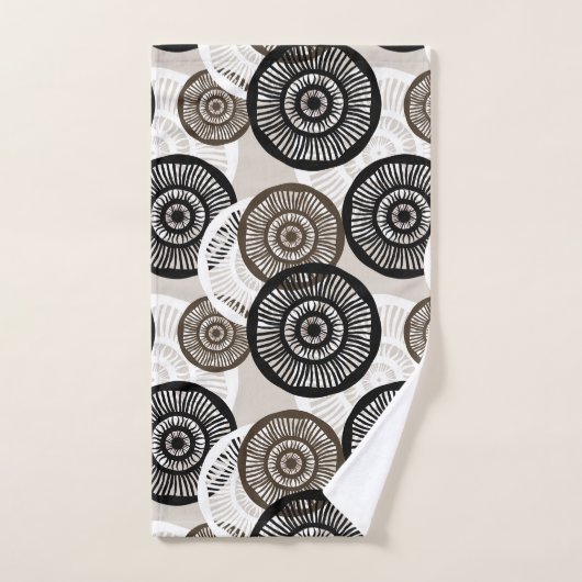 Chic Abstrakt Circle Muster Neutral Badhandtuch Set (Handtuch)