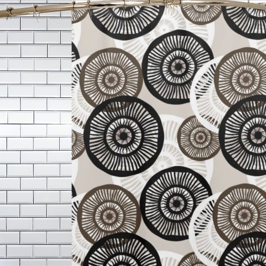 Chic Abstrakt Circle Muster Neutral Duschvorhang