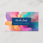 Chic Abstrakt Colorful Alcohol Tinte Wasserfarben Visitenkarte (Vorderseite)