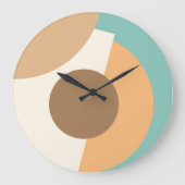 Chic Abstrakt Geometric Circles Mosaik Art Pattern Große Wanduhr (Vorderseite)