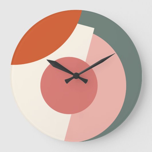 Chic Abstrakt Geometric Circles Mosaik Art Pattern Große Wanduhr (Vorderseite)