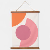 Chic Abstrakt Geometric Circles Mosaik Art Pattern Wandteppich Mit Holzrahmen (Vorderseite)