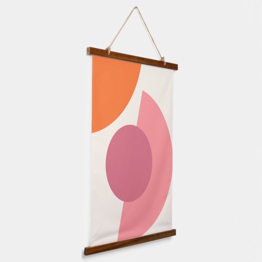 Chic Abstrakt Geometric Circles Mosaik Art Pattern Wandteppich Mit Holzrahmen (Gewinkelt)