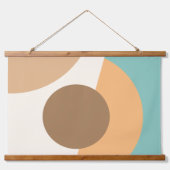 Chic Abstrakt Geometric Circles Mosaik Art Pattern Wandteppich Mit Holzrahmen (Vorne)