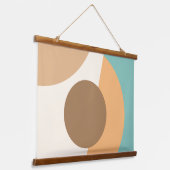 Chic Abstrakt Geometric Circles Mosaik Art Pattern Wandteppich Mit Holzrahmen (Gewinkelt)