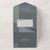 Chic Abstrakt Geometric Sage Navy Dusty Blue All In One Einladung (Außenbereich)