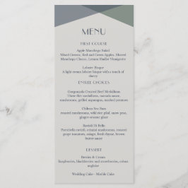 Chic Abstrakt Geometric Sage Navy Dusty Blue Menükarte