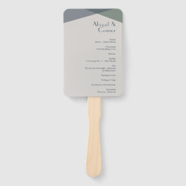 Chic Abstrakt Geometric Sage Navy Dusty Blue Prog Fächer