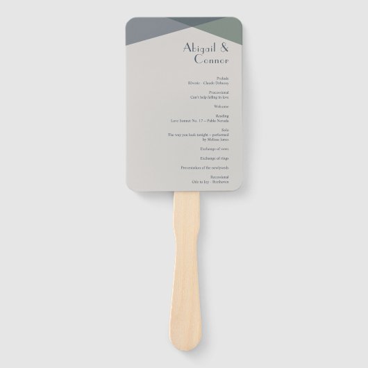 Chic Abstrakt Geometric Sage Navy Dusty Blue Prog Fächer (Vorderseite)