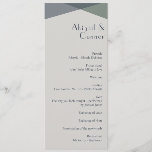 Chic Abstrakt Geometric Sage Navy Dusty Blue Programm (Vorderseite)