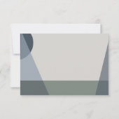 Chic Abstrakt Geometric Sage Navy Dusty Blue RSVP Karte (Rückseite)