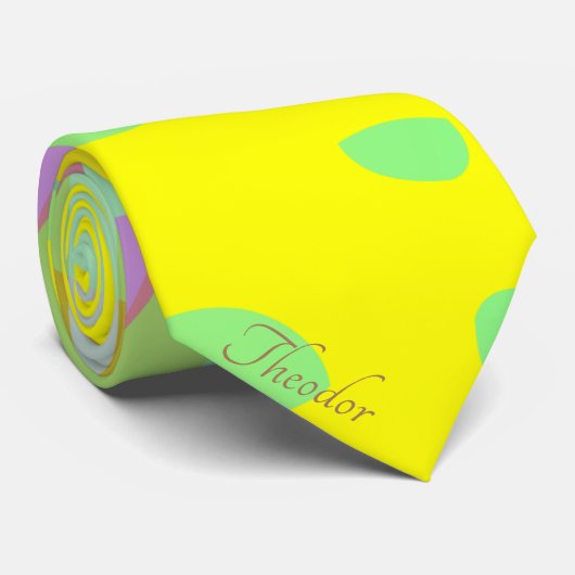 Chic Abstrakt Gold Butterfly Yellow Violet Muster Krawatte (Gerollt)