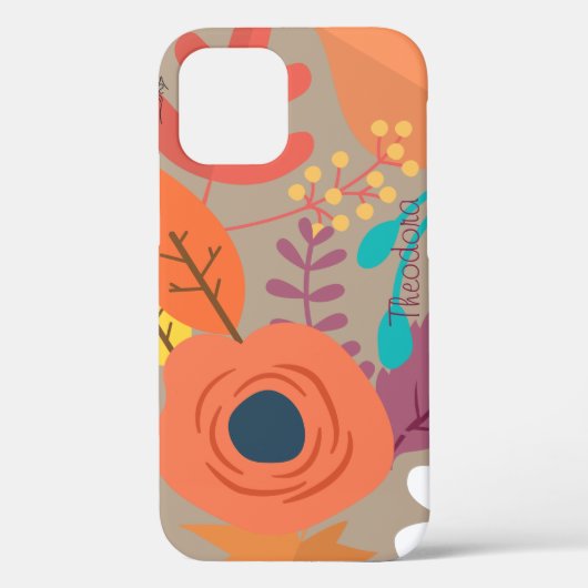 Chic Abstrakt Gold Leaf farbenfrohe Blume Case-Mate iPhone Hülle (Rückseite)