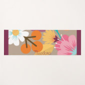 Chic Abstrakt Gold Leaf farbenfrohe Blume Yogamatte (Vorderseite (Horizontal))