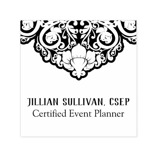 Chic Abstrakt Grau auf schwarzen Wirbel Permastempel (Design)