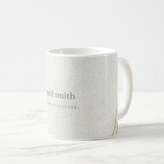 Chic Abstrakt Ivory Gold Black Gray Stone Textur Kaffeetasse (VorderseiteRechts)