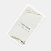 Chic Abstrakt Ivory Gold Black Gray Stone Textur Serviette (Ecke)